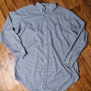 Ralph Lauren Blue & White Plaid Button Down